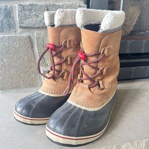 Sorel Youth Tan and Gray Snow Boots